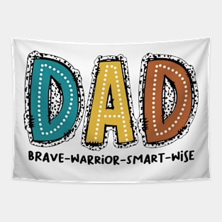 He is DAD, Dad Dalmatian Dots, Father's Day, Bible Verse, Christian Dad Tapestry