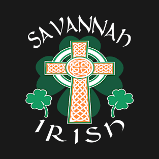 Saint Patrick's Day Savannah Irish American Shamrock Celtic Cross Pride T-Shirt