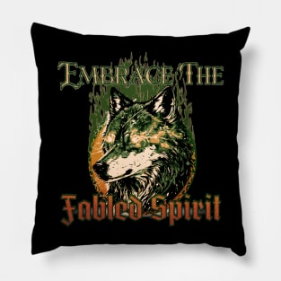 Embrace The Fabled Spirit Wolf Woodlands Pillow