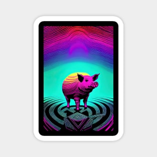 Psychedelic Pop art - PIG Magnet