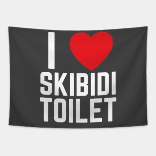 I Heart Skibidi Toilet I Love Skibidi Toilet Tapestry