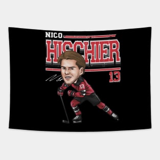 Nico Hischier New Jersey Cartoon Tapestry