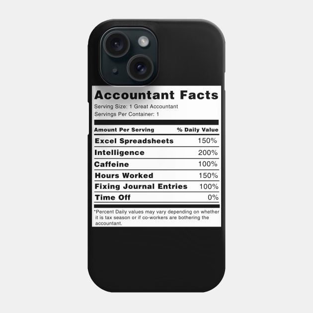 Accountant Facts Phone Case by swiftscuba