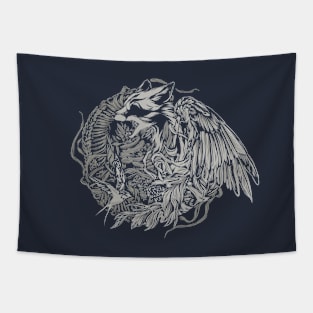 Fox Head, Broken Wings and Bird Tapestry