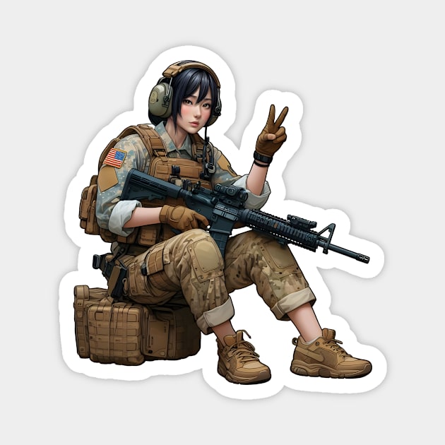 Tactical Girl Magnet by Rawlifegraphic