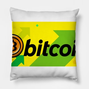 bitcoin uptrend typography, bullish trend, Pillow