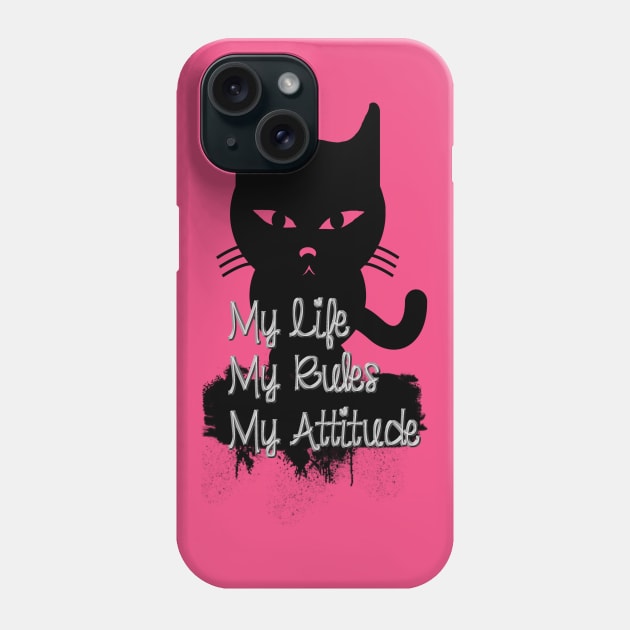 Cat With An Attitude Phone Case by D_AUGUST_ART_53