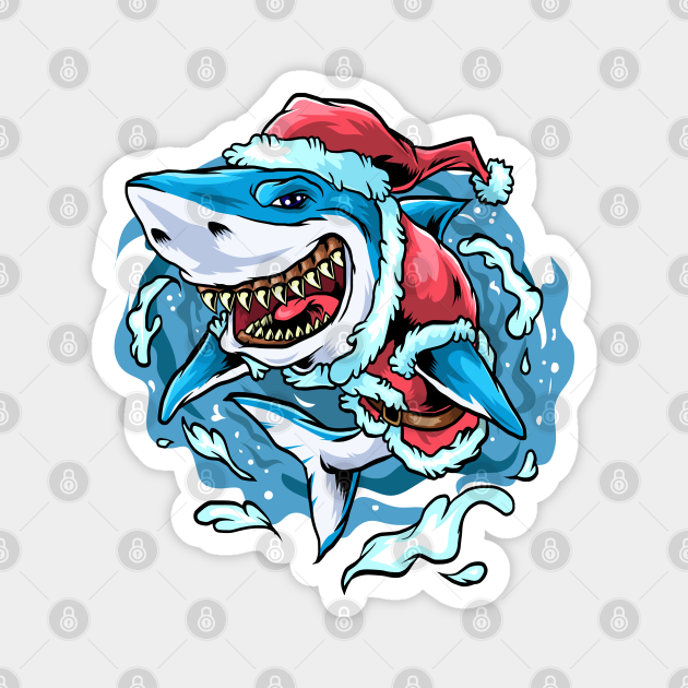 Christmas Santa Great White Shark Christmas Shark TeePublic