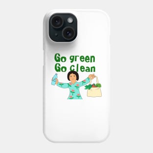 Eco friendly consumer. Go green go clean concept. Phone Case