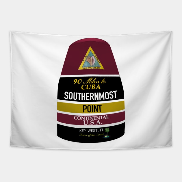 Southernmost Point Buoy Tapestry by Lgoodstuff