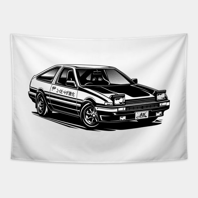 EUROBEAT INTENSIFIES - AE86 Trueno PD full-body version Tapestry by ARVwerks