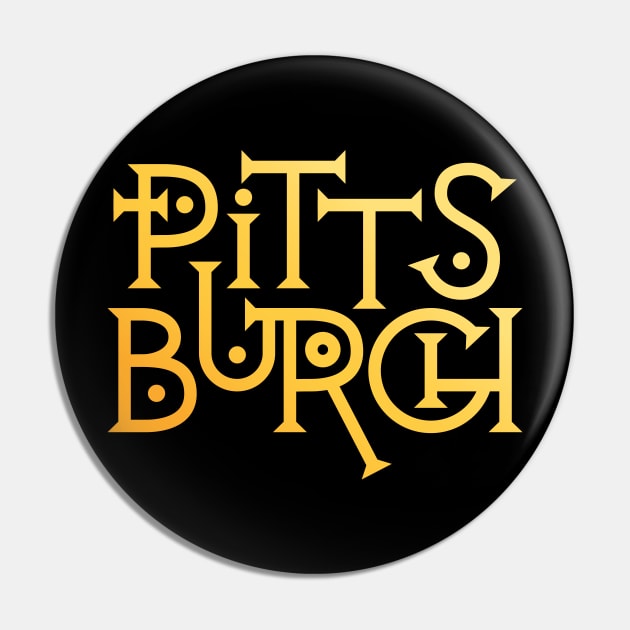 Pittsburgh Cool Techy Lettering Pin by polliadesign