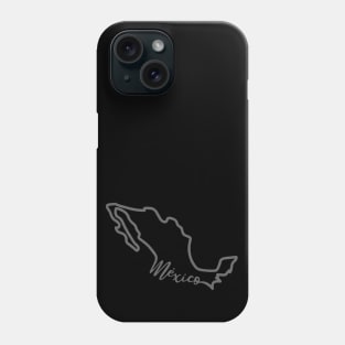 Mexico map line art lettering calligraphy Hispanic heritage pride Phone Case