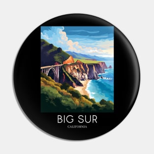 A Pop Art Travel Print of Big Sur - California - US Pin