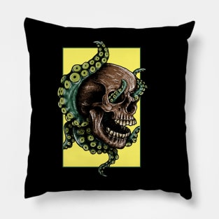 octopus with skull mask Pillow