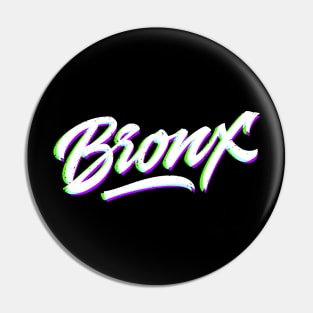 Bronx custom made calligraphic logo lettering Pin