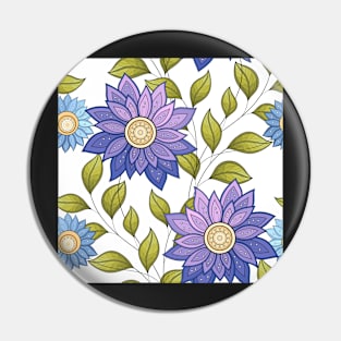 Summer Pattern with Floral Motifs Pin