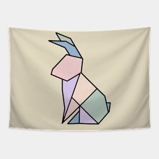 Pastel Origami Rabbit Tapestry