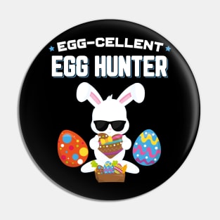 Egg−cellent Egg Hunter Funny Easter Pin