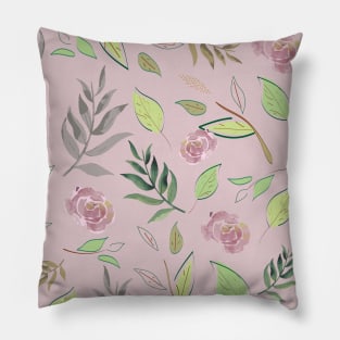 festive watercolor flowers 4 Pillow