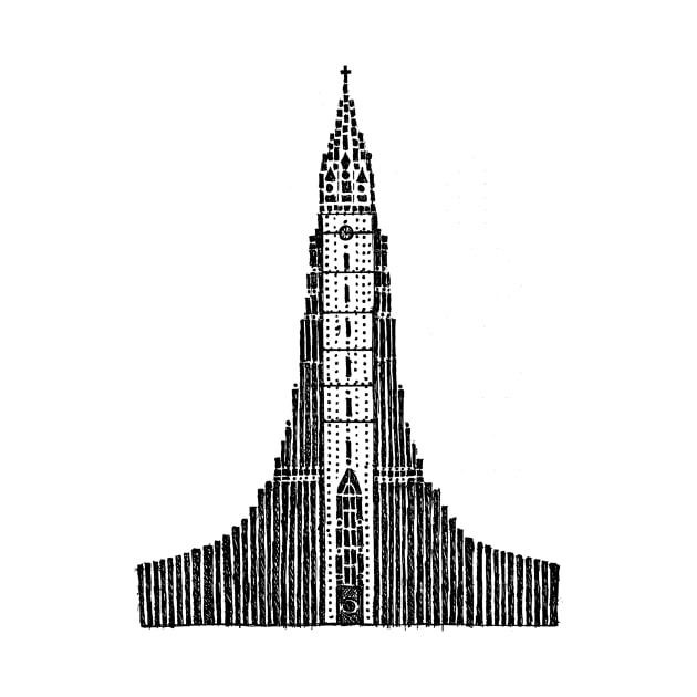 Hallgrimskirkja Sketch (Iceland Cathedral) by Hinterlund