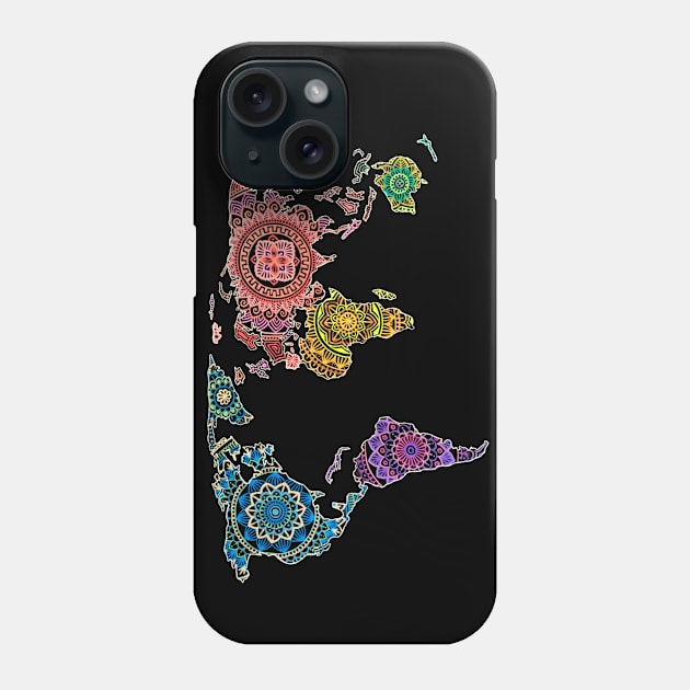 Mandalas Worldmap Phone Case by MyownArt