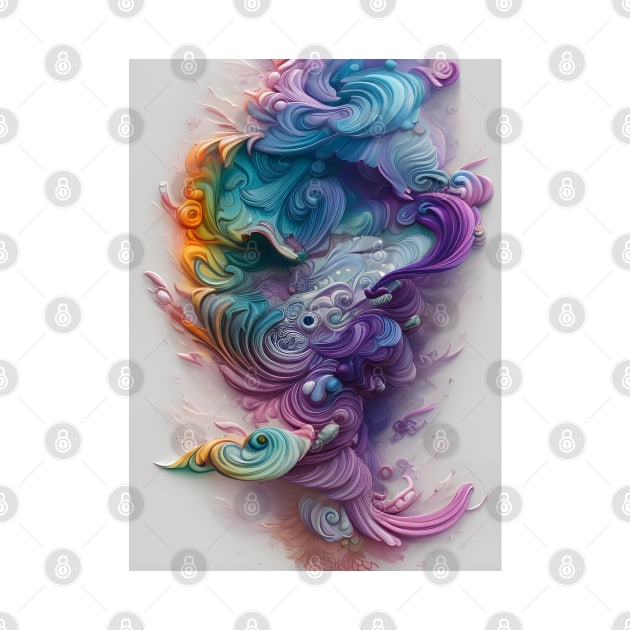 Wavy Rainbow Pastels AI Art by Christine aka stine1