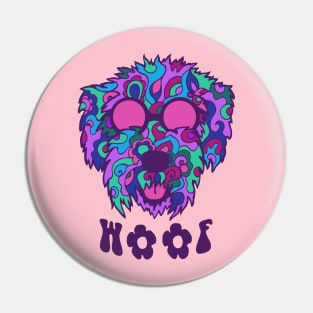 Hippy Hound Dog Woof Pin