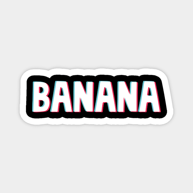 Banana text Magnet by minimaldesign