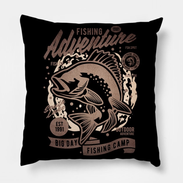 Fishing Adventure champion Pillow by Tempe Gaul