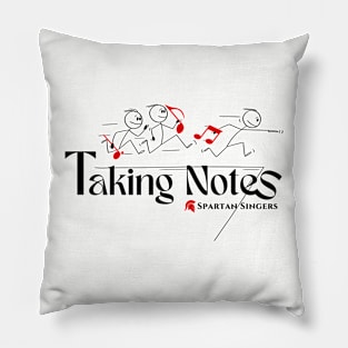 Taking Notes black decal Pillow