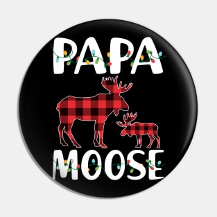 Red Plaid Papa Moose Matching Family Pajama Christmas Gift Pin