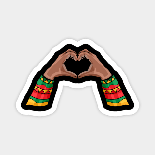 African Hands forming a Heart Freedom Day Juneteenth Magnet