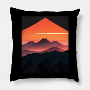 Sunset Mountain Tee - Embracing Nature's Serenity Pillow