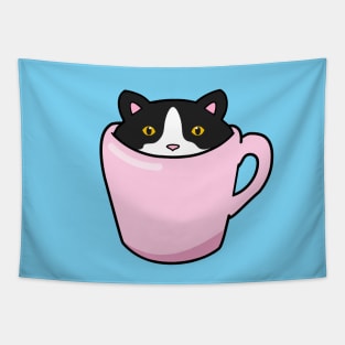 Cute tuxedo cat Tapestry