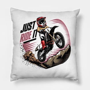 JUST RIDE IT CUTE BEAR Pillow