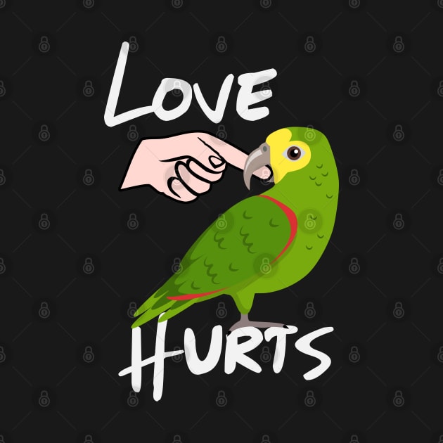 Love Hurts Yellow Headed Amazon Parrot Biting Finger by Einstein Parrot