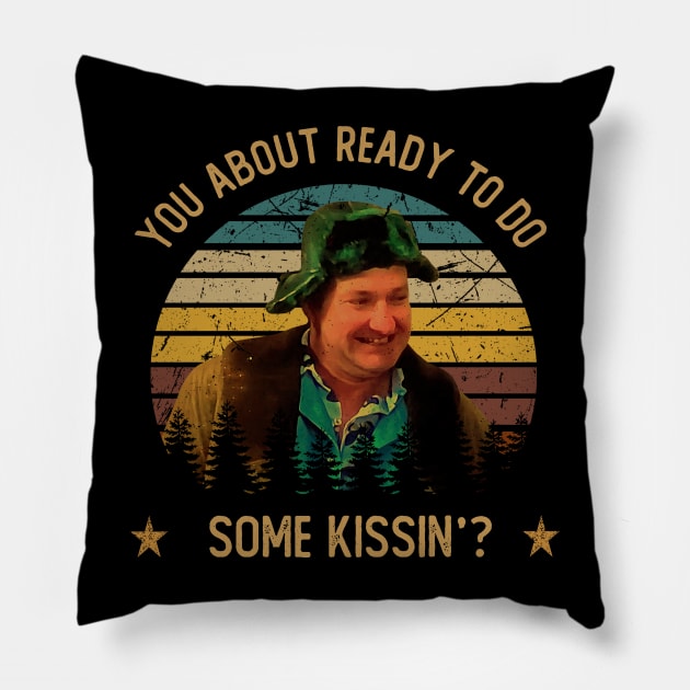 Retro You About Ready to Do Pillow by Black Demon Bear