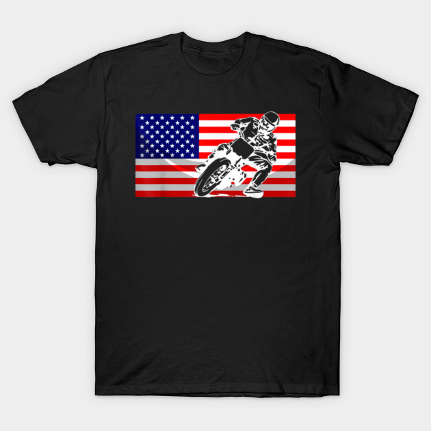 Funny American Flat Track Motorcycle Gift Cool Bike Rider Tshirt