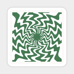 70s Retro Green White Abstract Magnet