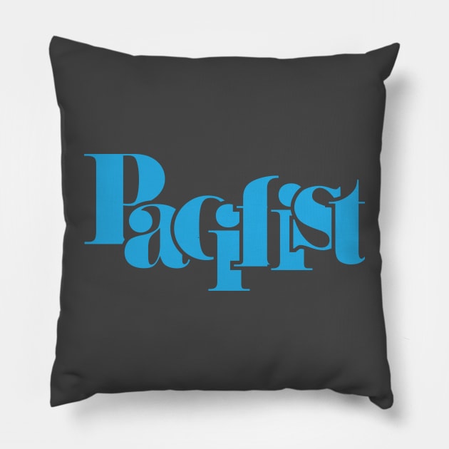 Pacifist blue Pillow by beangrphx