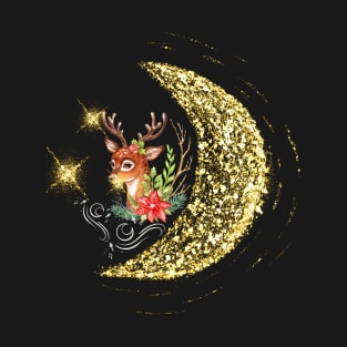 Winter Solstice Stag &Fantasy Moon Women's T-Shirt