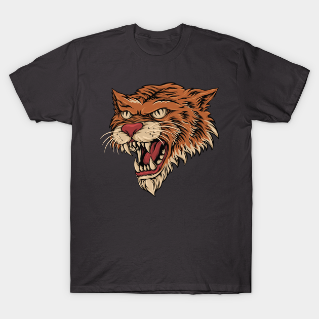 Discover Tiger angry attack vintage retro illustration - Tiger Angry Attack Vintage Head - T-Shirt