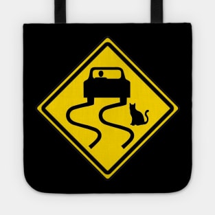 Cat Traffic Sign Tote