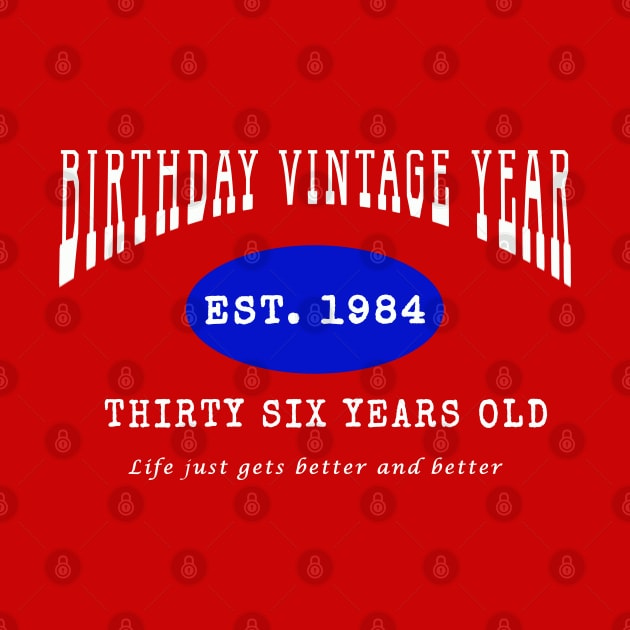 Birthday Vintage Year - Thirty Six Years Old by The Black Panther