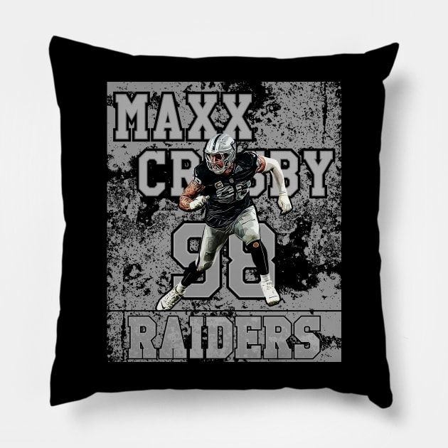 Maxx Crosby || Raiders Pillow by Aloenalone