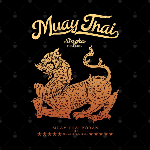 Muay Thai Tattoo Singha The Lion by KewaleeTee