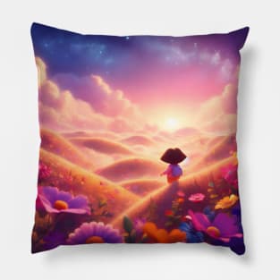 Kids Fashion: Explore the Magic of Cartoons and Enchanting Styles for Children Pillow