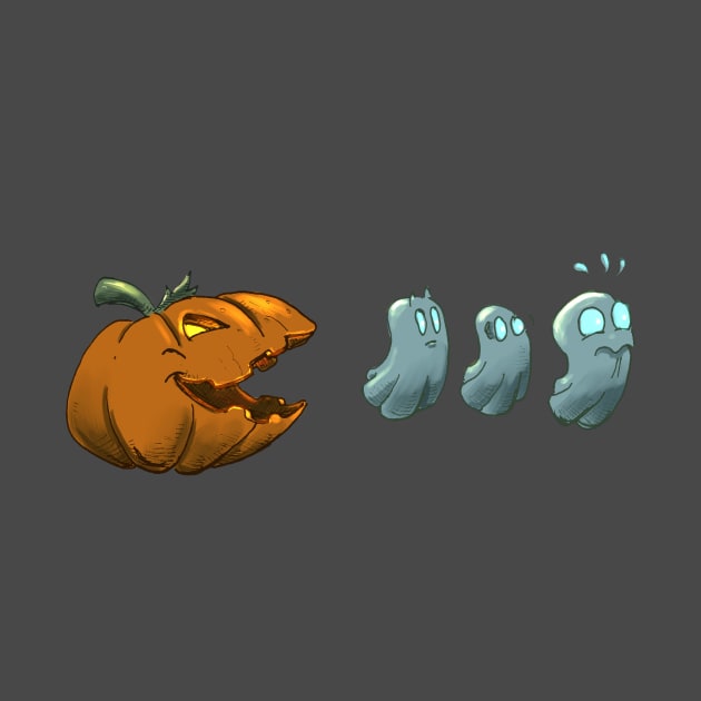 Halloween Pumpkin eating ghosts by Carlos CD