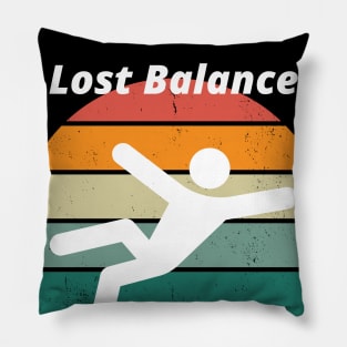 lost balance funny retro Pillow